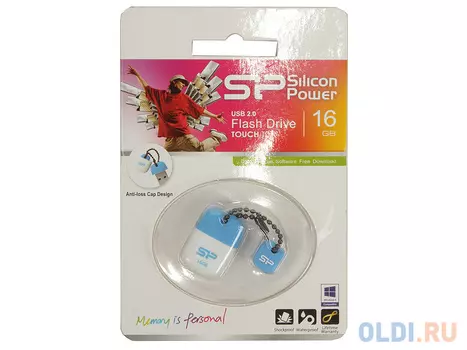 Внешний накопитель 16GB USB Drive <USB 2.0 Silicon Power Touch T07 Blue (SP016GBUF2T07V1B)
