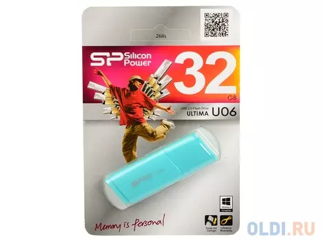 Флешка USB 32Gb Silicon Power Ultima U06 SP032GBUF2U06V1B lake blue голубой