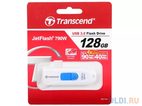 Флешка USB 128Gb Transcend JetFlash 790 TS128GJF790W белый