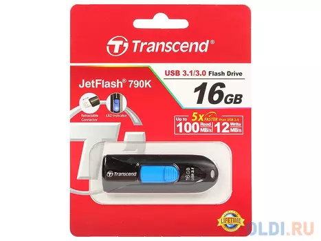 Внешний накопитель 16GB USB Drive <USB 3.0 Transcend 790K (TS16GJF790K)