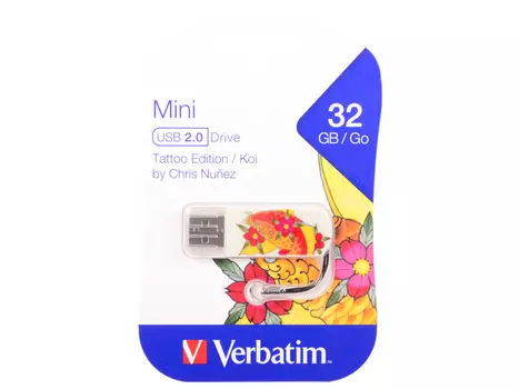 USB флешка Verbatim Mini Tattoo Koi 32Gb (49897) USB 2.0 / 8 Мб/с / 2,5 Мб/с