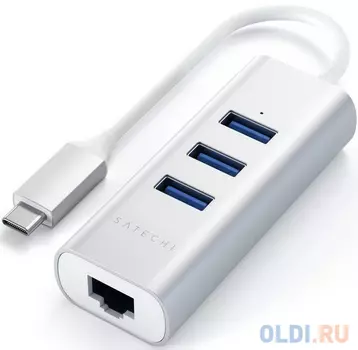 Концентратор USB Type-C Satechi ST-TC2N1USB31AS 1 Ethernet 3 х USB 3.0 USB Type-C серебристый