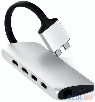 Адаптер USB Type-C Satechi ST-TCDMMAS HDMI 2 х USB 3.0 microSD SD серебристый