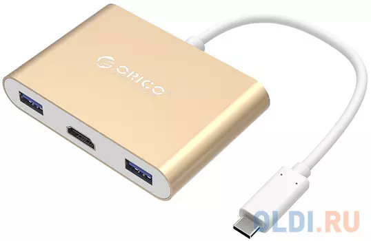 USB-концентратор Orico RCH3A-GD (HDMI*1, USB Type-C*1, USB Type-A*3)/USB Type-C