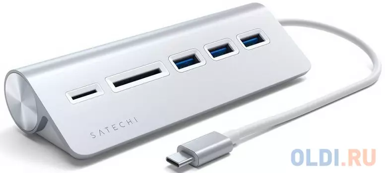 Адаптер USB Type-C Satechi ST-TCHCRS 3 х USB 3.0 USB Type-C SD серебристый