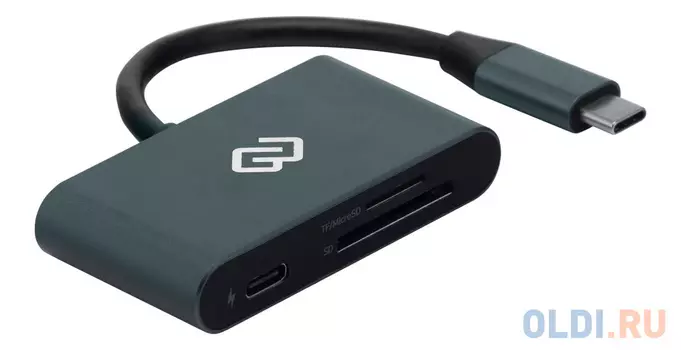 Устройство чтения карт памяти Type C Digma CR-СP2513-G серебристый