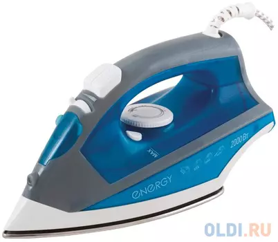 УТЮГ "ENERGY" EN-328 2000 ВТ ПОДОШВА НЕРЖАВ. (1/10) СИНИЙ
