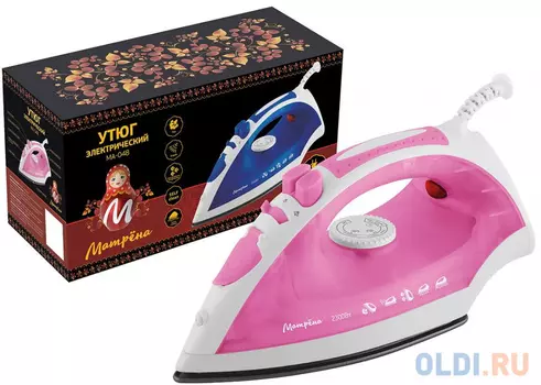 УТЮГ "МАТРЁНА" МА-048 2300 ВТ ПОДОШВА СТАЛЬ (1/10) РОЗОВЫЙ