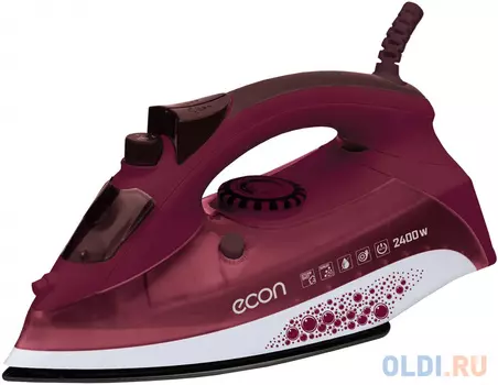 Утюг ECON ECO-BI2403, 2400 Вт, керамическая поверхность, автоотключение, антикапля, самоочистка, бордовый