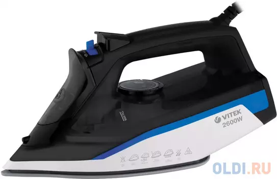 Утюг Vitek VT-8329, 2600Вт, черный/белый/синий