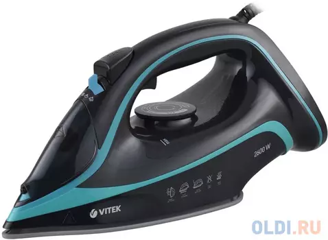 Утюг Vitek VT-8334, 2600Вт, черный/бирюзовый
