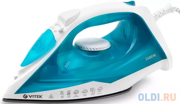 Утюг Vitek VT-8336, 2400Вт, белый/бирюзовый