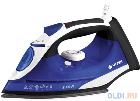 Утюг Vitek VT-8337, 2500Вт, синий/белый/серый