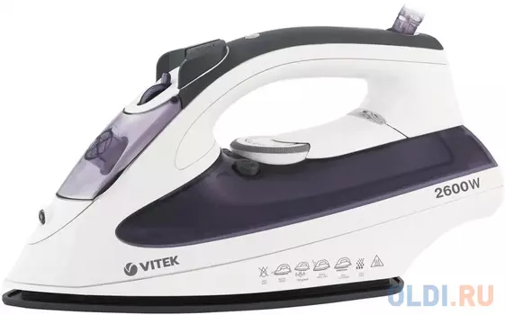 Утюг Vitek VT-8356, 2600Вт, белый/серый