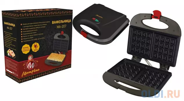 ВАФЕЛЬНИЦА "МАТРЁНА" МА-207 800 ВТ (ЧЕРНАЯ) (1/6)