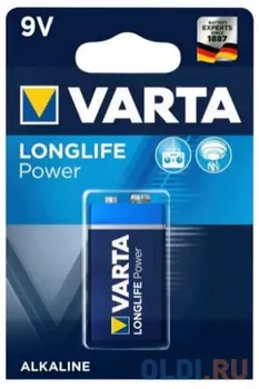 VARTA 6LR61/1BL LONGLIFE POWER 4922 (HIGH ENERGY) (1 шт. в уп-ке)