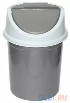ВЕДРО ДЛЯ МУСОРА 14 Л С ПЛАВАЮЩЕЙ КРЫШКОЙ (СЕРЫЙ МЕТАЛЛИК/БЕЛЫЙ) (1/20) "ВИОЛЕТ"