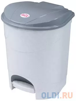 Ведро-контейнер 11 л, с крышкой и педалью, для мусора, 33х20х27 см, серое, IDEA, М2891