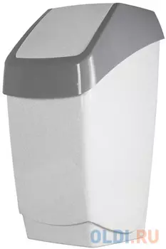 Ведро-контейнер 25 л, с крышкой (качающейся), для мусора, "Хапс", 55х30х28 см, серое, IDEA, М 2472