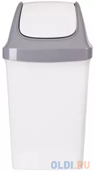 Ведро-контейнер 50 л, с крышкой (качающейся), для мусора, "Свинг", 74х40х35 см, серое, IDEA, М2464