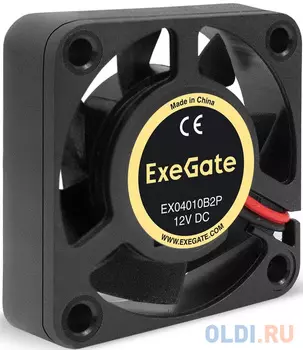 Вентилятор 12В DC ExeGate EX04010B2P (40x40x10 мм, 2-Ball (двойной шарикоподшипник), 2pin, 5500RPM, 26dBA)