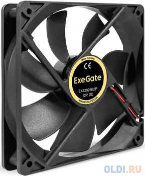 Вентилятор 12В DC ExeGate EX12025B2P (120x120x25 мм, 2-Ball (двойной шарикоподшипник), 2pin, 1550RPM, 25dBA)