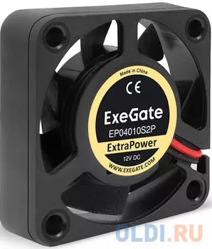Вентилятор 12В DC ExeGate ExtraPower EP04010S2P (40x40x10 мм, Sleeve bearing (подшипник скольжения), 2pin, 7500RPM, 36dBA)
