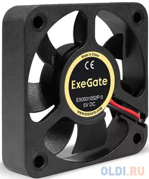 Вентилятор 5В DC ExeGate EX05010S2P-5 (50x50x10 мм, Sleeve bearing (подшипник скольжения), 2pin, 5500RPM, 27dBA)