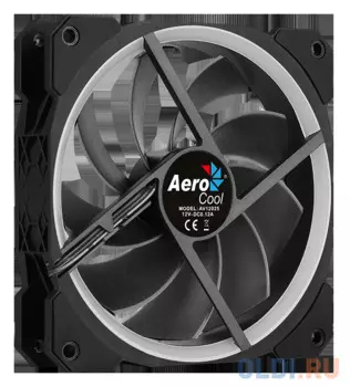 Вентилятор Aerocool ORBIT , 120x120x25мм, 16,8 млн. цветов, RGB подсветка в виде двойного кольца, 3-Pin, 1200 об/мин, 55,9 CFM, 14,1 дБА