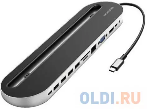 Vention Multi-function 12-in-1 Type-C Docking Station 0.25m Black Metal Type