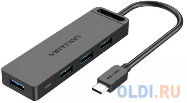 Концентратор USB Type-C Vention TGKBB 4 х USB 3.0 USB Type-C серый