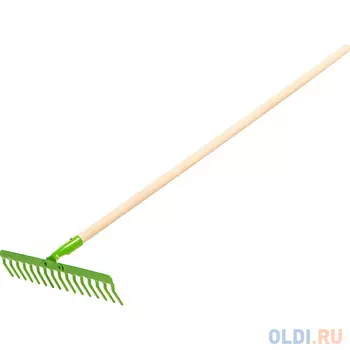 VERTO Универсальный грабли садовые 16 зубьев деревянный черенок 15G050