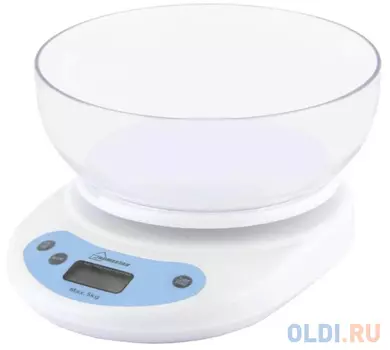 ВЕСЫ КУХОННЫЕ ЭЛЕКТРОННЫЕ "HOMESTAR" HS-3001 ДО 5 КГ (БЕЛЫЕ) ЧАША КРУГЛАЯ (1/20)