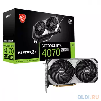 Видеокарта MSI NVIDIA GeForce RTX 4070 Super RTX 4070 SUPER 12G VENTUS 2X OC 12ГБ Ventus 2X, GDDR6X, OC, Ret
