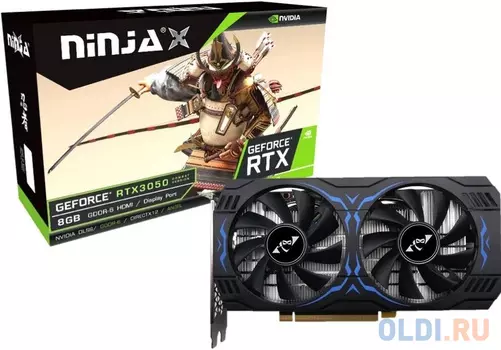 Видеокарта Ninja (Sinotex) RTX3050 8GB GDDR6 128BIT HDMI+DP+DVI 2FAN RTL