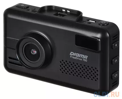 Видеорегистратор с радар-детектором Digma Freedrive 760 GPS черный