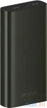 Внешний аккумулятор HIPER Power bank METAL 20K, 20000 mAh, Intput: micro-USB; USB-C: Output: 2xUSB 5V/2,4A; Max 12W Black