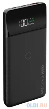 Внешний аккумулятор Power Bank 10000 мАч Deppa NRG Turbo Qi черный