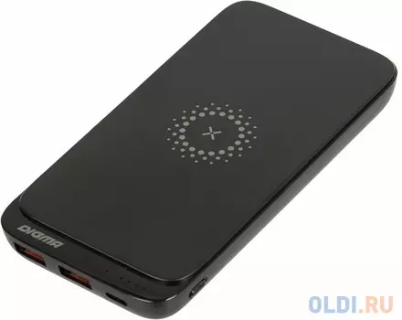 Внешний аккумулятор Power Bank 10000 мАч Digma DGPQ10E черный DGPQ10E20PBK