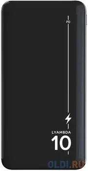 Внешний аккумулятор Power Bank 10000 мАч Lyambda Slim LP302 черный