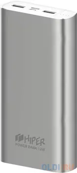Внешний аккумулятор Power Bank 20000 мАч HIPER METAL 20K серебристый