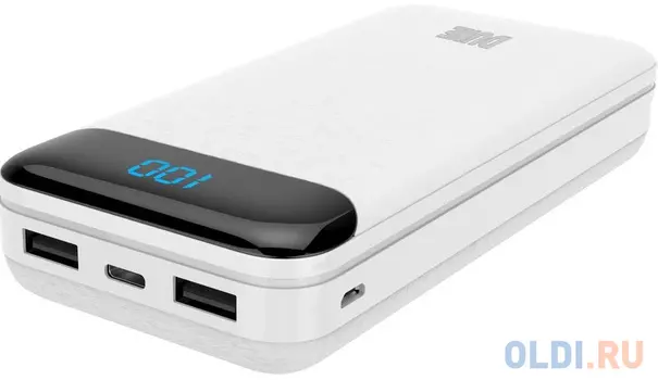 Внешний аккумулятор Power Bank 20000 мАч Perfeo Dune белый