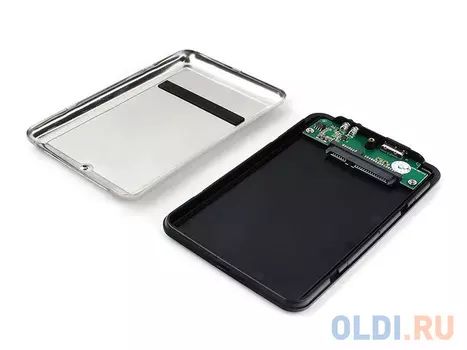 Внешний корпус 2.5" Gembird EE2-U3S-60, чёрный, USB 3.0, SATA, нержавеющая сталь