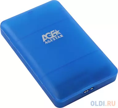 Внешний контейнер для HDD 2.5" SATA AgeStar 3UBCP3 USB3.1 пластик синий