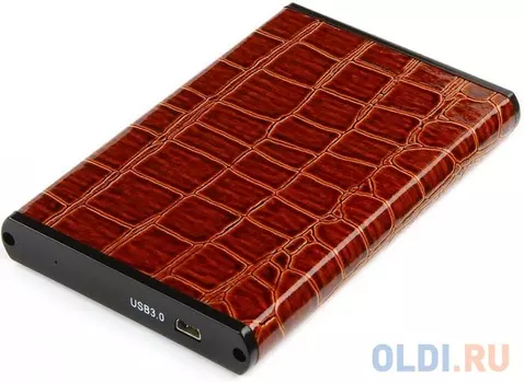 Внешний корпус 2.5" Gembird EE2-U3S-70L-BR, коричневый, USB 3.0, SATA, металл+кожзам, блистер