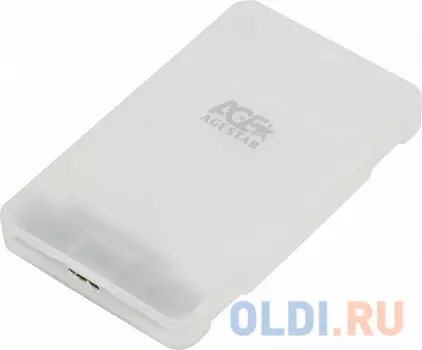 Внешний корпус для HDD/SSD AgeStar 3UBCP1-6G SATA пластик белый 2.5"