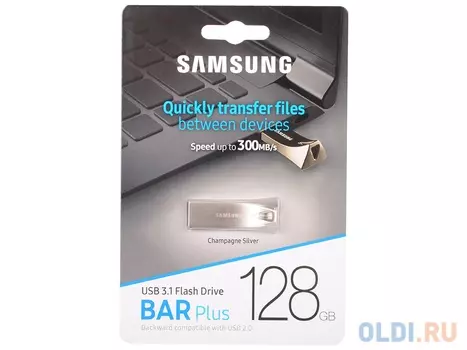 Внешний накопитель 128GB USB Drive <USB 3.1 Samsung BAR Plus (up to 300Mb/s) (MUF-128BE3/APC)