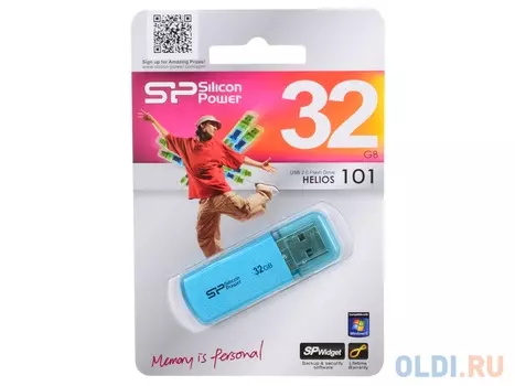 Внешний накопитель 32GB USB Drive <USB 2.0 Silicon Power Helios 101 Blue (SP032GBUF2101V1B)