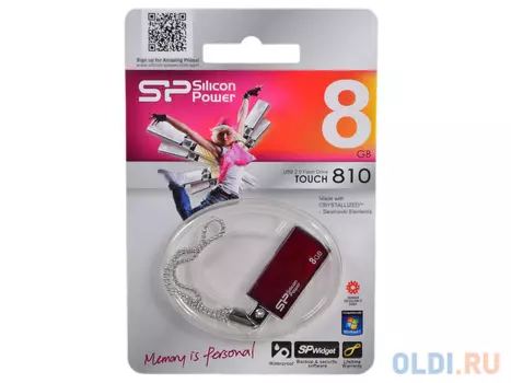 Внешний накопитель 8GB USB Drive USB 2.0 Silicon Power Touch 810 Red