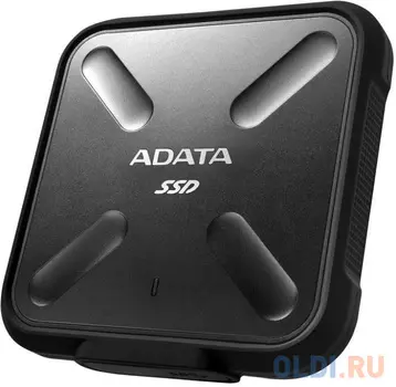 Внешний жесткий диск 256Gb SSD Adata SD700 Series ASD700-256GU31-CBK черный (USB 3.1, 440/430Mbs, 3D TLC, IP68, 84х14х84mm, 100g)